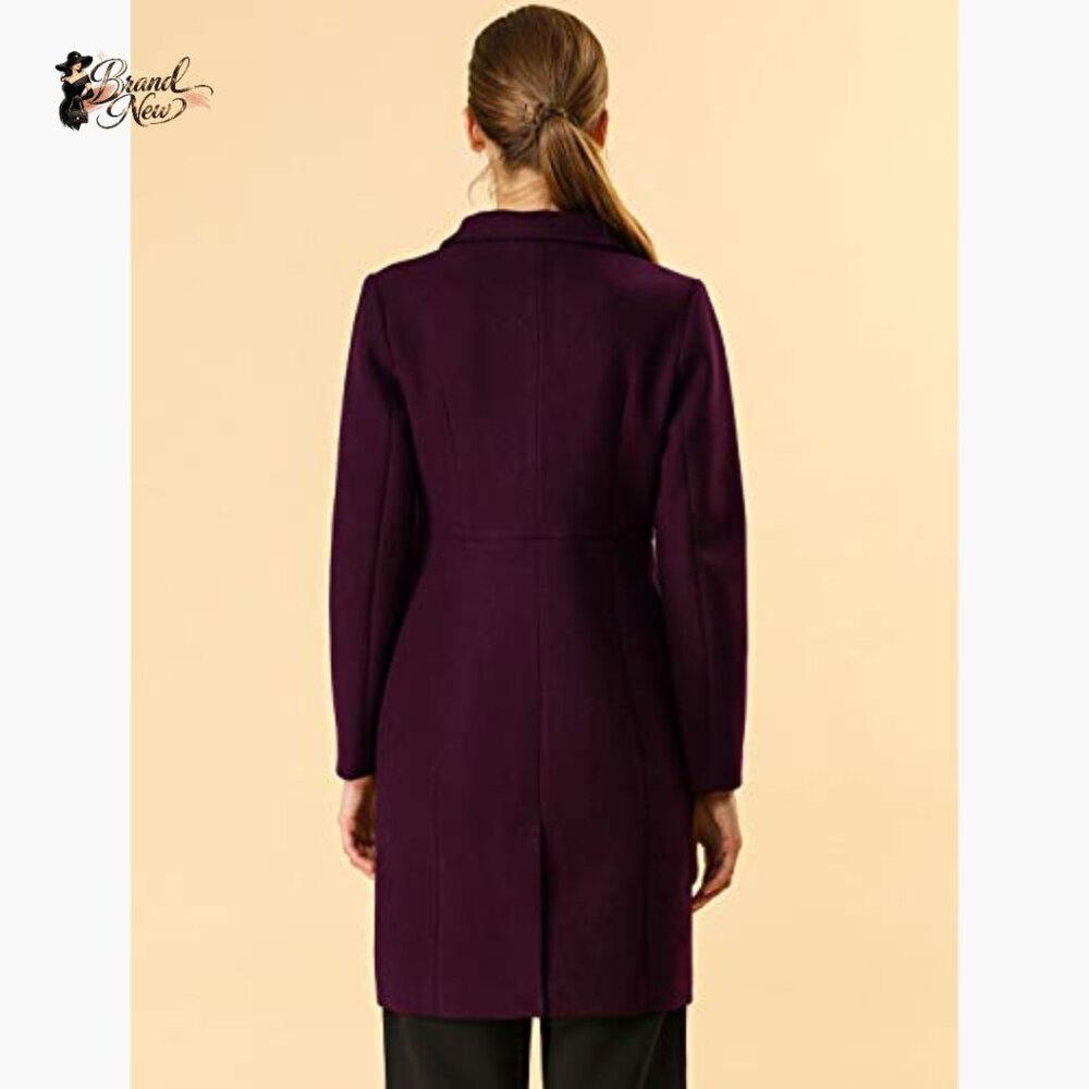 Polyester Double Breasted Trench Coat Notched Lap… - image 2